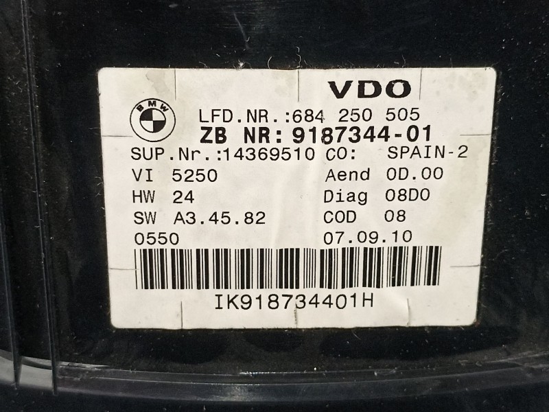 Recambio de cuadro instrumentos para bmw serie 3 berlina (e90) 320d referencia OEM IAM 918734401 A2C53387884 