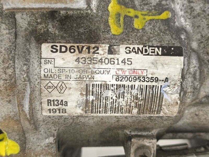 Recambio de compresor aire acondicionado para renault clio grandtour business referencia OEM IAM 8200953359A SD6V12 