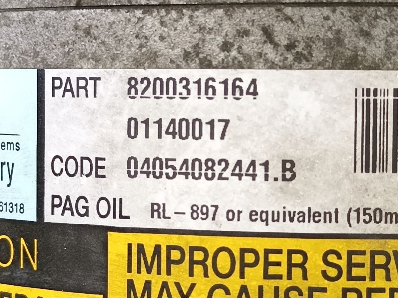 Recambio de compresor aire acondicionado para renault megane 1.5 dci /k9k f7 referencia OEM IAM 8200316164 01140017 