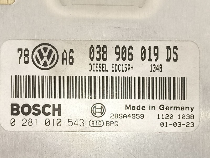 Recambio de centralita para volkswagen passat berlina (3b3) 1.9 tdi referencia OEM IAM 038906019DS 0281010543 