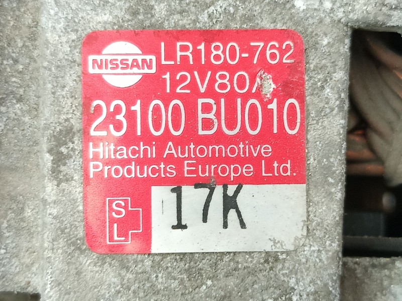 Recambio de alternador para nissan primera 1.6 g referencia OEM IAM 23100BU010 LR180762 