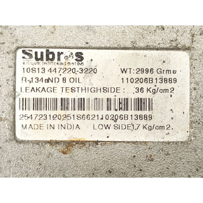 Recambio de compresor aire acondicionado para tata safari 3.0 td referencia OEM IAM 10S134472203220  