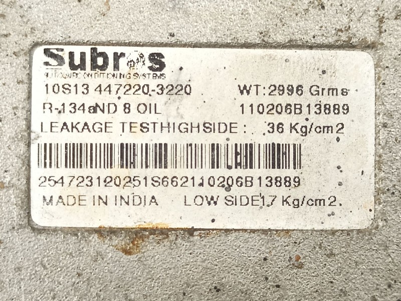 Recambio de compresor aire acondicionado para tata safari 3.0 td referencia OEM IAM 10S134472203220  