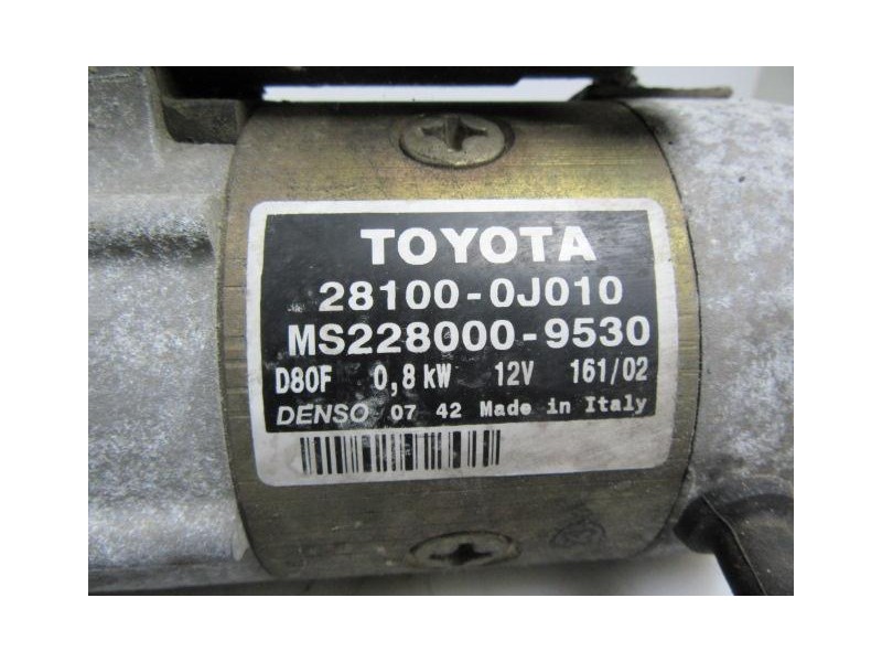 Recambio de motor arranque : toyota yaris : 1.0 g - g 1sz-fe (68cv) 3p [2002] para toyota yaris 1.0 g - g 1sz-fe referencia OEM 