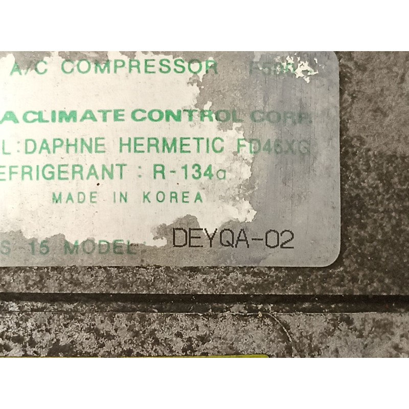 Recambio de compresor aire acondicionado para hyundai accent sedán (lc) 1.5 crdi referencia OEM IAM 9770125200  DEYQA02