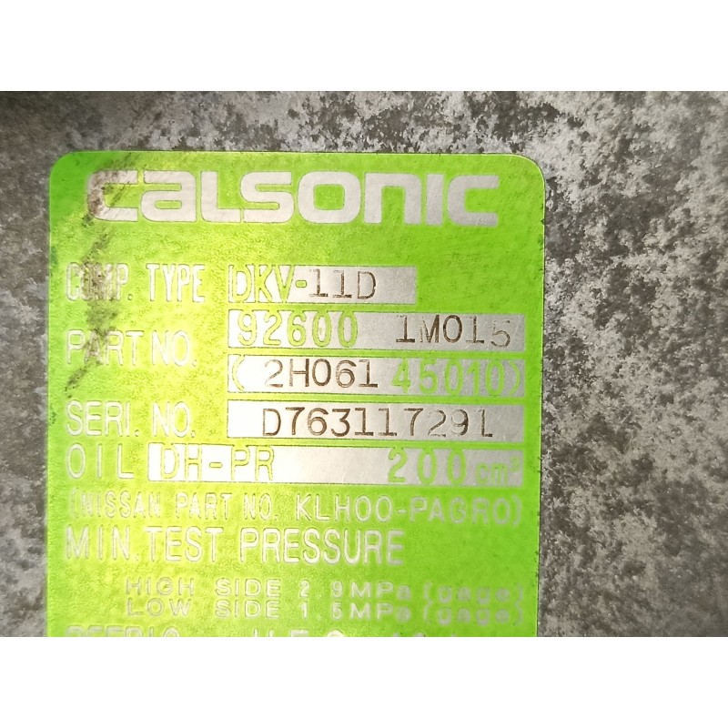 Recambio de compresor aire acondicionado para nissan almera i hatchback (n15) 1.6 referencia OEM IAM 926001M015 2H06145010 