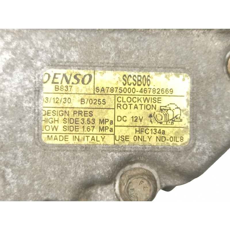 Recambio de compresor aire acondicionado para fiat punto berlina (188) 1.4 referencia OEM IAM 46782669  5A7875000