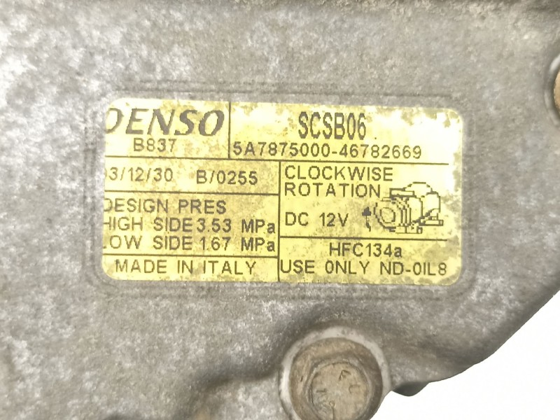 Recambio de compresor aire acondicionado para fiat punto berlina (188) 1.4 referencia OEM IAM 46782669  5A7875000