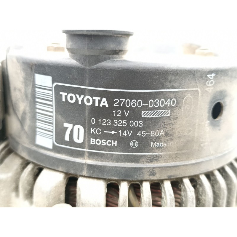 Recambio de alternador toyota carina 20 g 13324cv 1994 para toyota carina 2.0 g referencia OEM IAM 2706003040 0123325003 