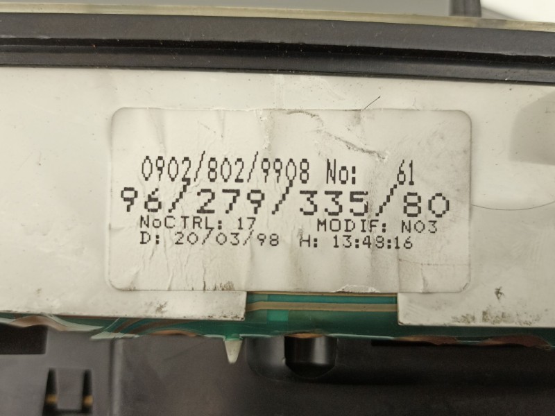 Recambio de cuadro instrumentos para citroën saxo 1.5 d referencia OEM IAM 9627933580 09028029908 