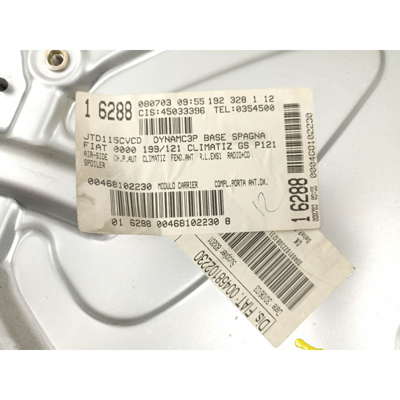 Recambio de elevalunas delantero derecho para fiat stilo multi wagon (192_) 1.9 jtd referencia OEM IAM 46831652  468102230