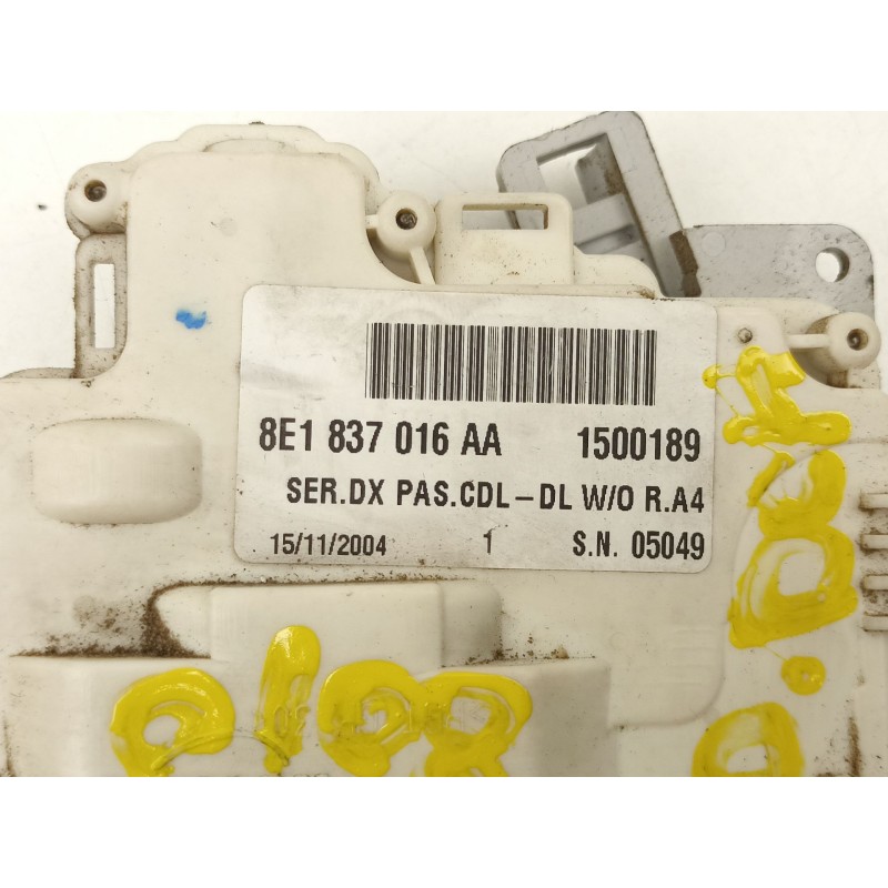 Recambio de cerradura puerta delantera derecha para audi a4 b7 (8ec) 2.0 tdi 16v referencia OEM IAM 8E1837016AA  