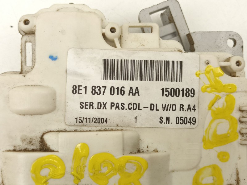 Recambio de cerradura puerta delantera derecha para audi a4 b7 (8ec) 2.0 tdi 16v referencia OEM IAM 8E1837016AA  