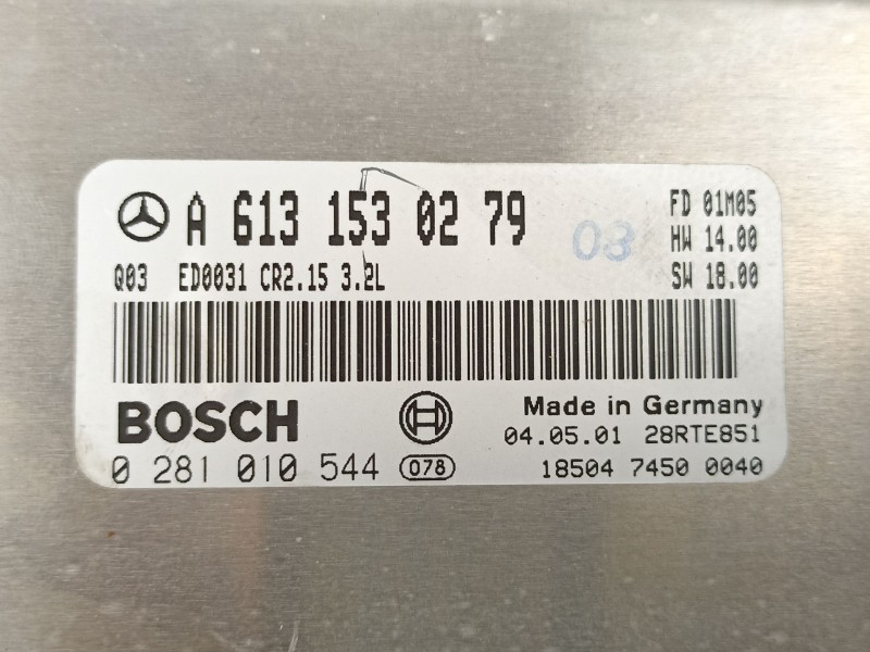 Recambio de centralita para mercedes-benz mercedes benz s320 s320 n026 3.2 cdi referencia OEM IAM A6131530279 0281010544 