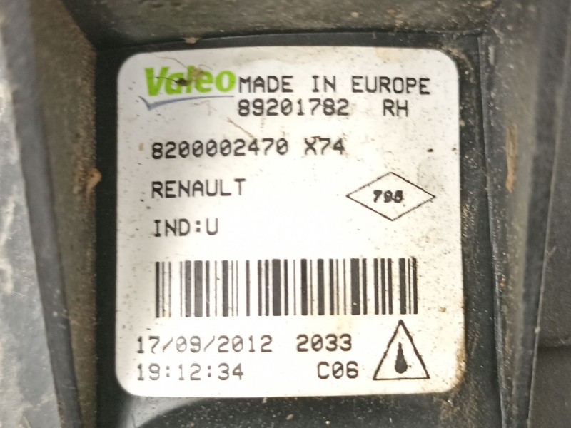 Recambio de antiniebla derecho para renault vel satis 2.2 d /g9t d7 referencia OEM IAM 8200002470 89201782 