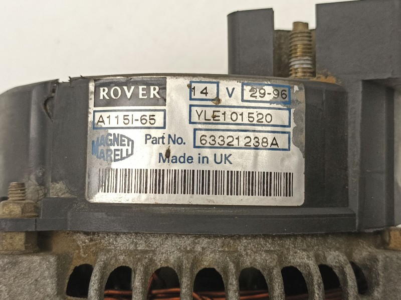 Recambio de alternador para rover 400 ii (rt) 414 si referencia OEM IAM YLE101520 A115I65 