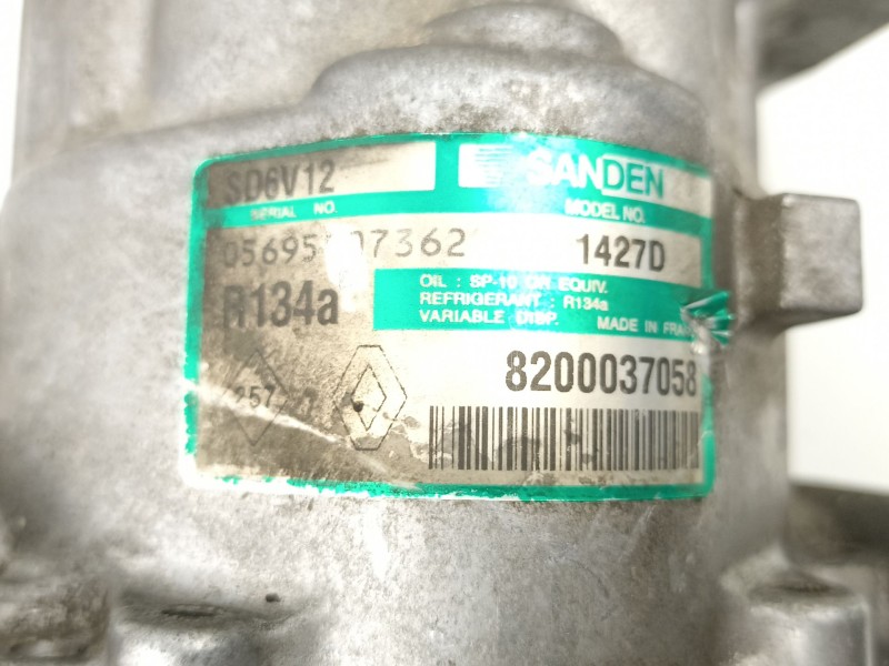 Recambio de compresor aire acondicionado para renault clio 1.1 g referencia OEM IAM 8200037058 SD6V121427D 