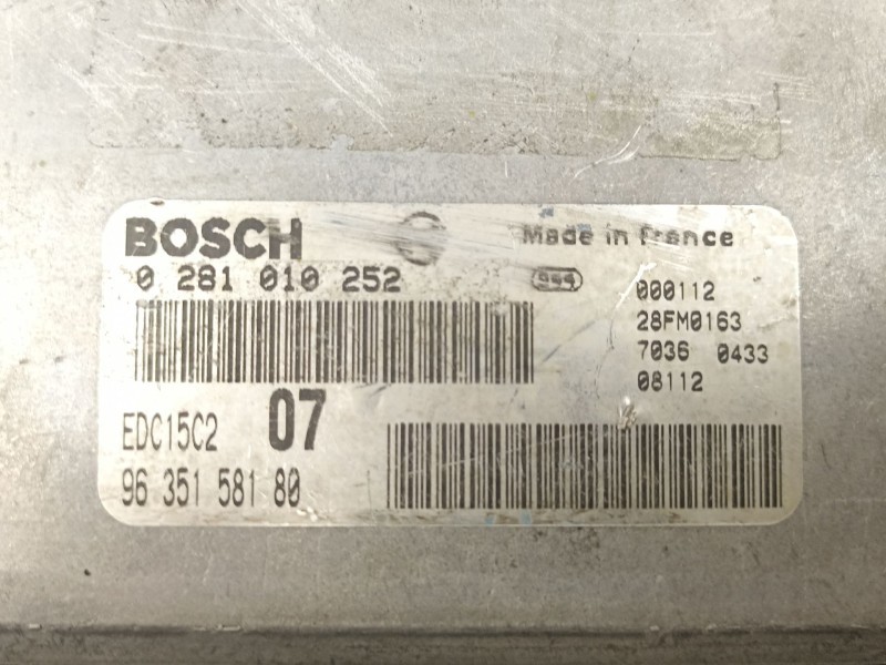 Recambio de centralita para citroën xsara coupé (n0) 2.0 hdi 90 referencia OEM IAM 9635158180 0281010252 