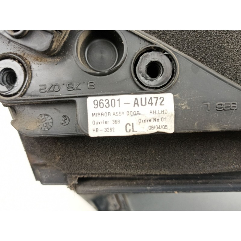 Recambio de retrovisor derecho para nissan primera berlina (p12) 2.2 16v turbodiesel cat referencia OEM IAM 96301AU472  