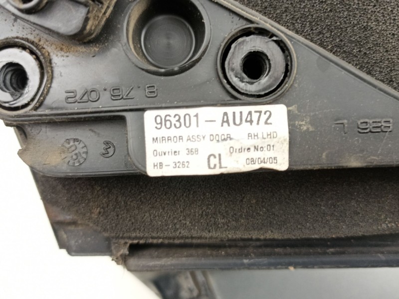 Recambio de retrovisor derecho para nissan primera berlina (p12) 2.2 16v turbodiesel cat referencia OEM IAM 96301AU472  
