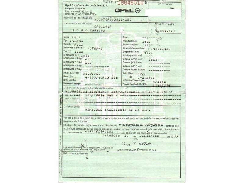 opel astra del año 1999