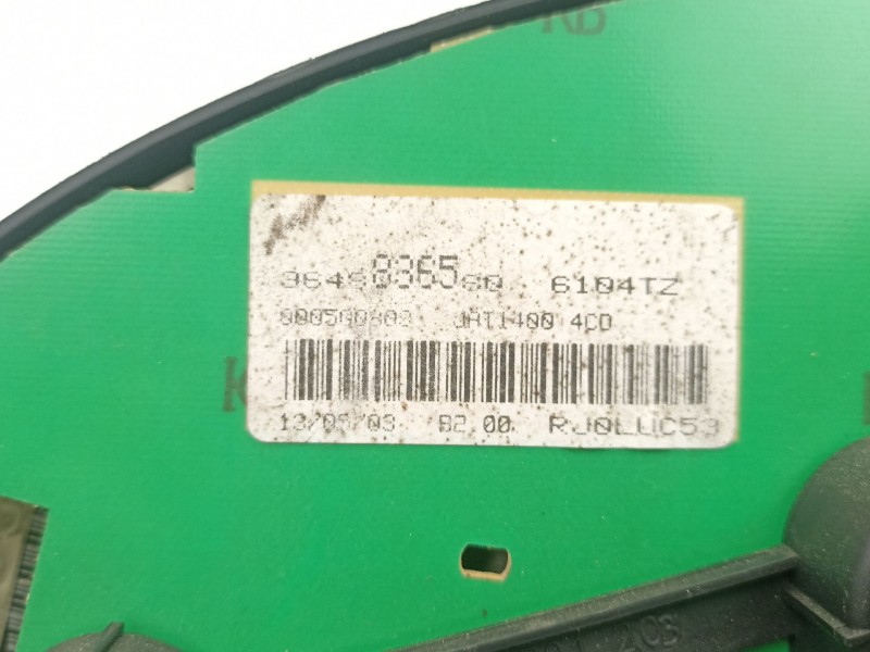 Recambio de cuadro instrumentos para peugeot 206 1.4 hdi 5p referencia OEM IAM 9648836580  