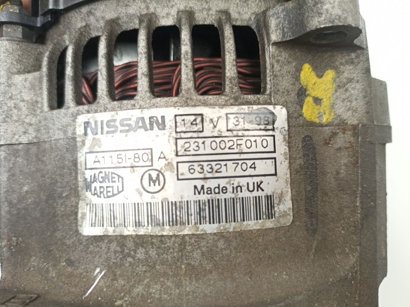 Recambio de alternador para nissan primera hatchback (p11) 1.6 16v referencia OEM IAM 231002F010 A115I80 63321704