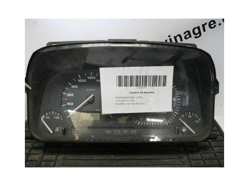 Recambio de cuadro instrumentos : volkswagen golf : 1.9 d-1y-golf3 (63,92cv) 5p [1994] para volkswagen golf 1.9 d-1y-golf3 refer