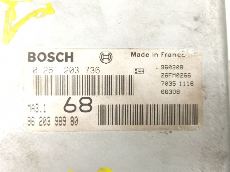 Recambio de centralita para citroën saxo (s0, s1) 1.1 x, sx referencia OEM IAM 9620398980 0261203736 