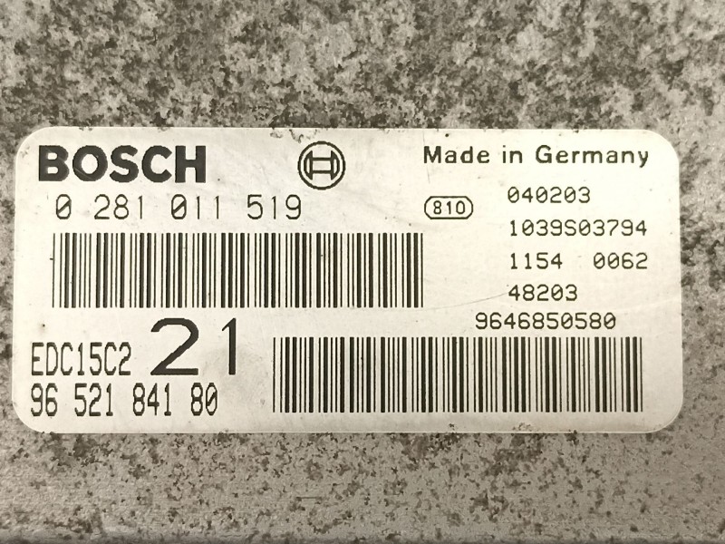 Recambio de centralita para peugeot 607 (9d, 9u) 2.0 hdi referencia OEM IAM 9652184180 0281011519 9646850580