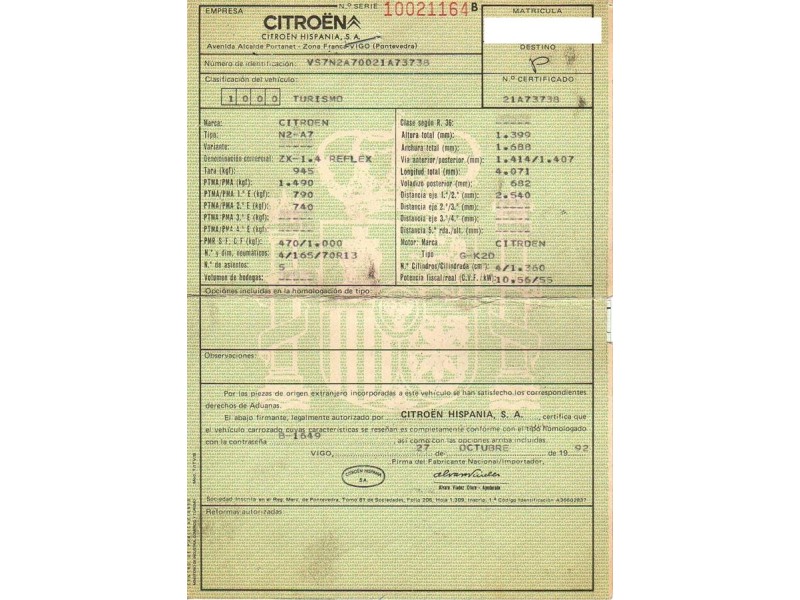 citroën zx del año 1999