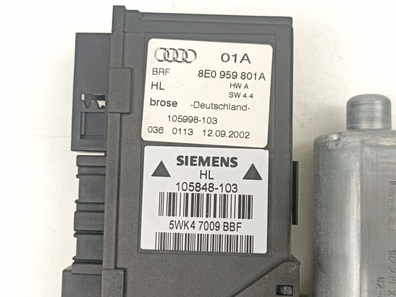 Recambio de elevalunas trasero izquierdo para audi a4 b6 (8e2) 2.5 tdi referencia OEM IAM 8E0959801A 5WK47009BBF 
