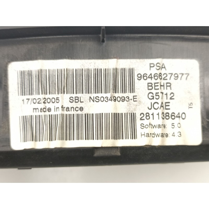 Recambio de mandos calefaccion aire para peugeot 307 (3a/c) 1.6 hdi 110 referencia OEM IAM 9646627977 281138640 