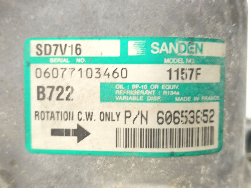 Recambio de compresor aire acondicionado para alfa romeo 147 1.6 g referencia OEM IAM 60653652 SD7V161157F 