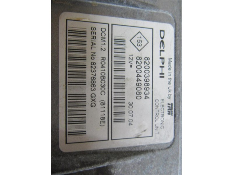 Recambio de centralita : renault modus : 1.5 dci (81,58cv) [2004] para renault modus 1.5 dci referencia OEM IAM 8200398934  