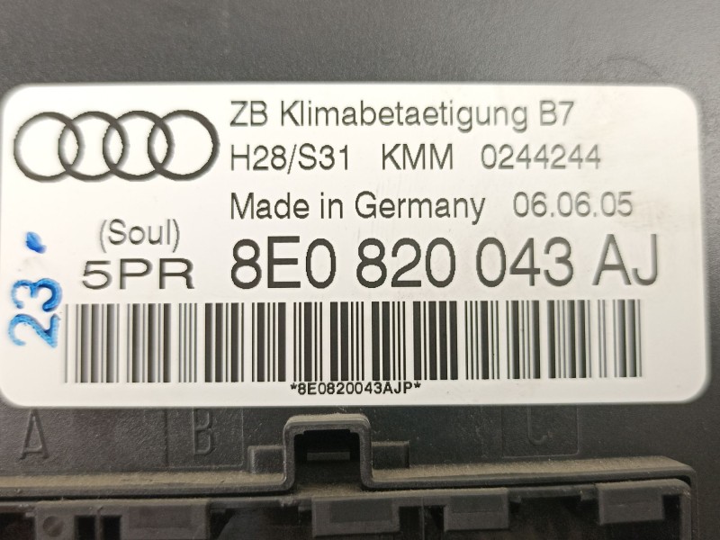 Recambio de mandos calefaccion aire para audi a4 b7 (8ec) 2.0 tfsi referencia OEM IAM 8E0820043AJ  8E0820043AJP