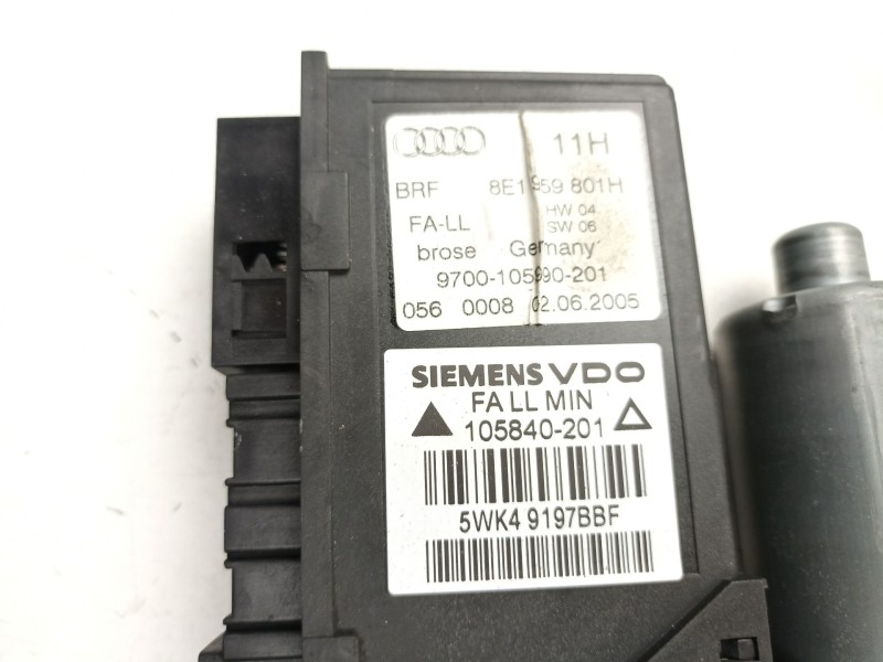Recambio de elevalunas delantero izquierdo para audi a4 b7 (8ec) 2.0 tfsi referencia OEM IAM 8E0837461C 5WK49197BBF 8E1959801H