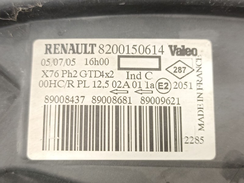 Recambio de faro izquierdo para renault kangoo 1.5 dci referencia OEM IAM 8200150614  