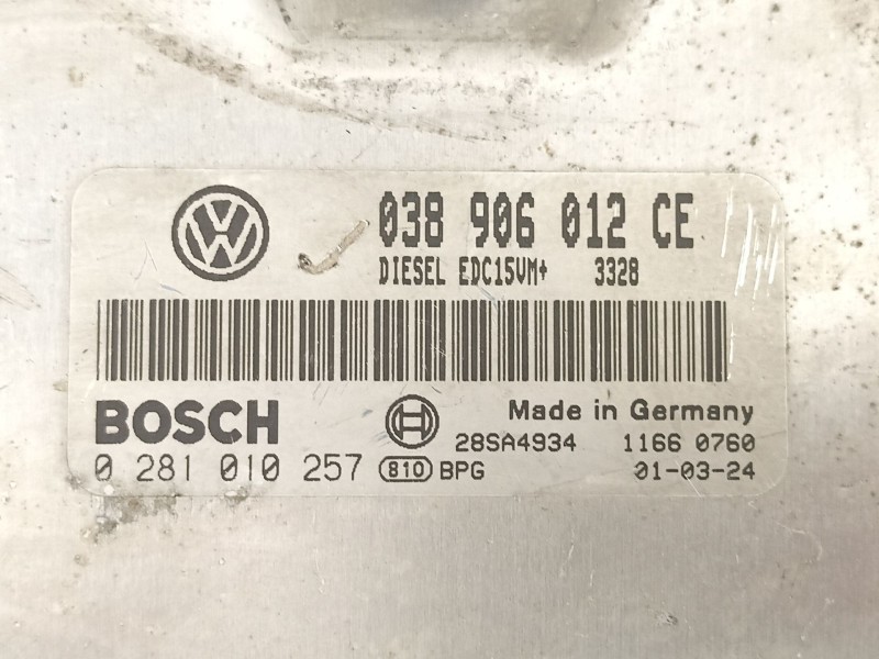 Recambio de centralita para skoda fabia 1.9 d -asy referencia OEM IAM 038906012CE 0281010257 