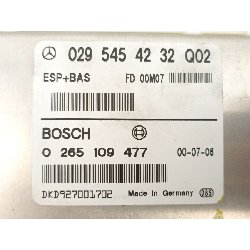 Recambio de centralita para mercedes-benz clase a (w168) a 170 cdi (168.008) referencia OEM IAM A0295454232 0265109477 