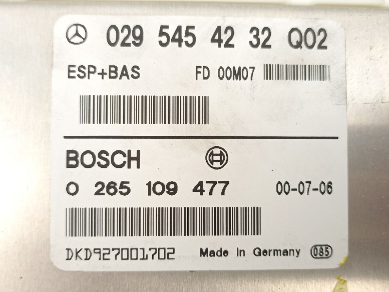 Recambio de centralita para mercedes-benz clase a (w168) a 170 cdi (168.008) referencia OEM IAM A0295454232 0265109477 