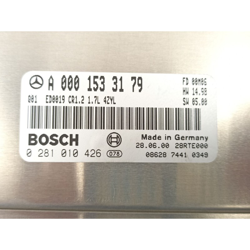 Recambio de centralita para mercedes-benz clase a (w168) a 170 cdi (168.008) referencia OEM IAM A0001533179 0281010426 