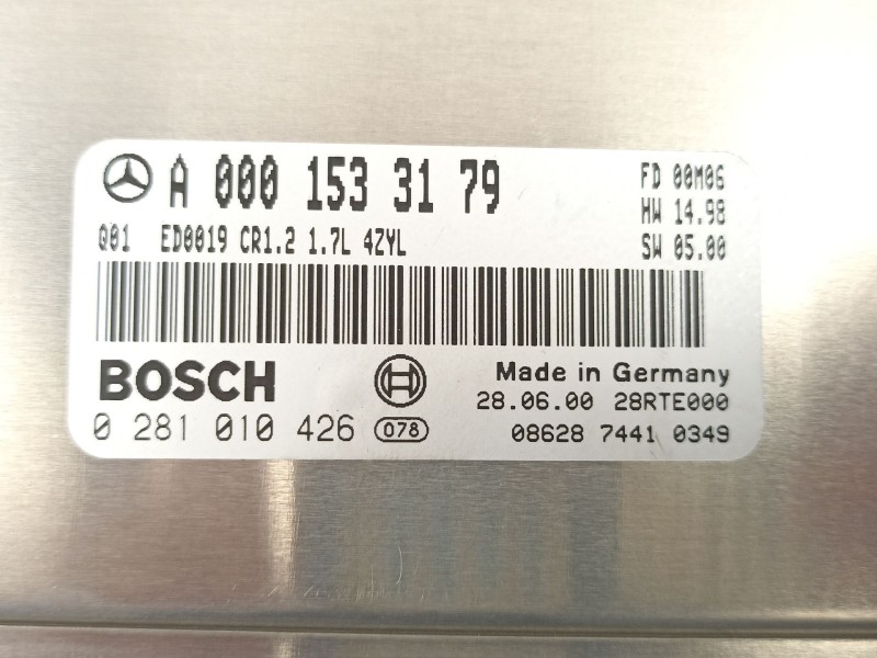 Recambio de centralita para mercedes-benz clase a (w168) a 170 cdi (168.008) referencia OEM IAM A0001533179 0281010426 