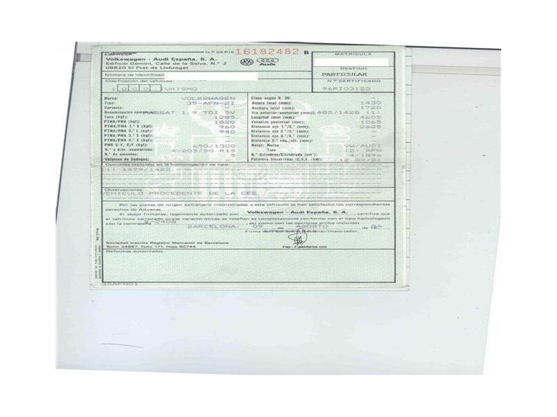 volkswagen passat del año 1996