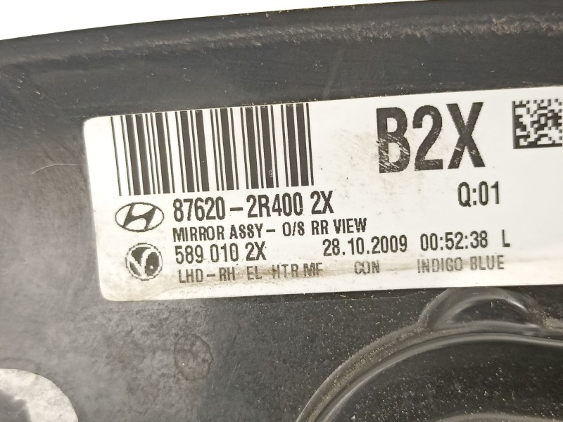 Recambio de retrovisor derecho para hyundai i30 1.4 g referencia OEM IAM 876202R400  