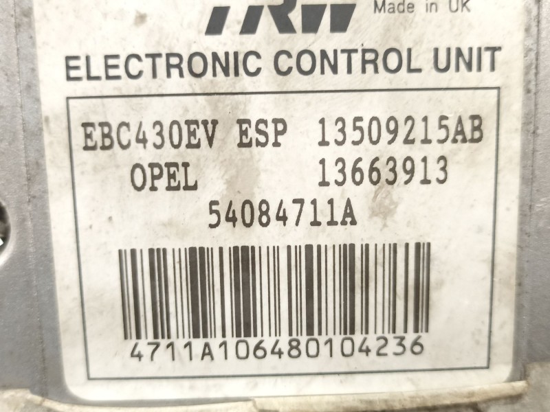 Recambio de abs para opel vectra c (z02) 2.0 16v turbo (f69) referencia OEM IAM 13136694  13663913