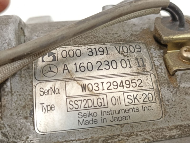 Recambio de compresor aire acondicionado para smart coupe 0.7 turbo cat referencia OEM IAM A1602300111 SS72DLG1 0003191V009