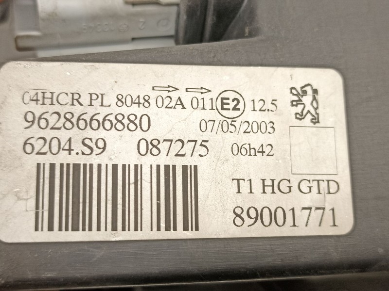 Recambio de faro izquierdo para peugeot 206 hatchback (2a/c) 1.4 i referencia OEM IAM 9628666880 087275 6204S9