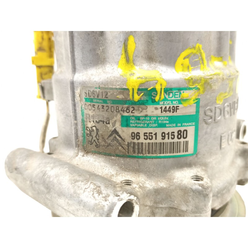 Recambio de compresor aire acondicionado para peugeot 307 1.6 hdi d-9hy referencia OEM IAM 9655191580 SD6V121449F 