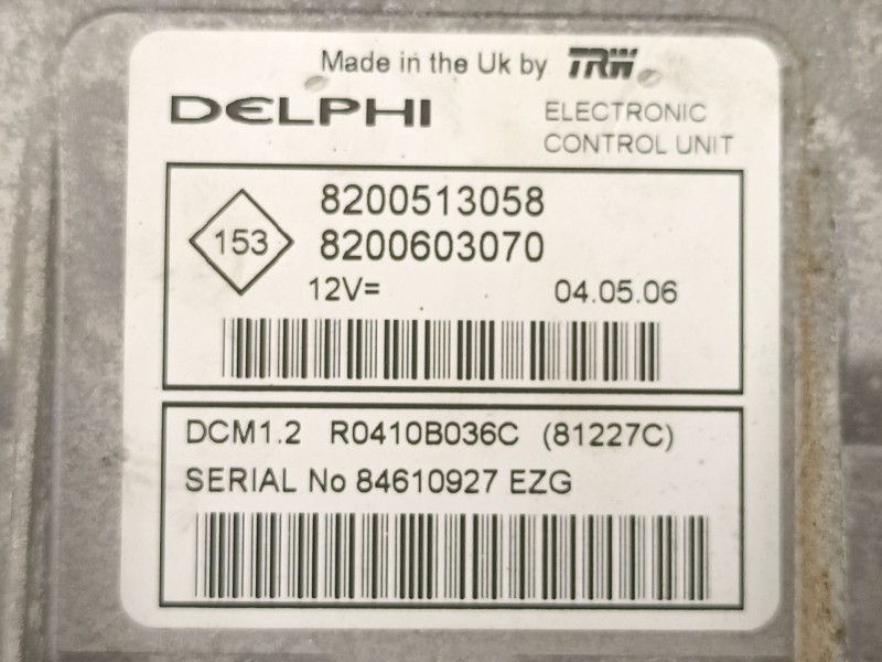 Recambio de centralita para dacia logan 1.5 dci referencia OEM IAM 8200513058 R0410B036C 8200603070